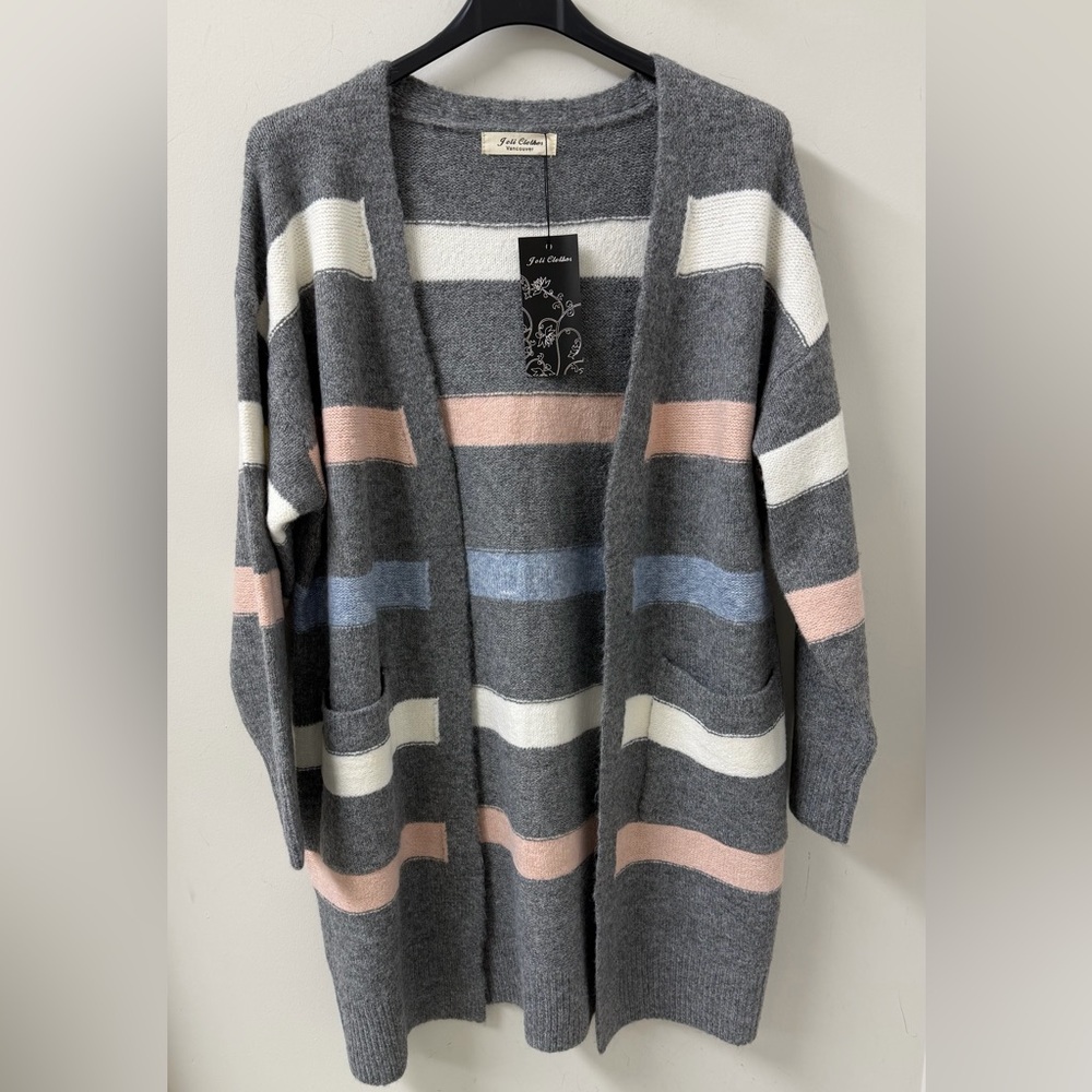Cozy Striped Cardigan -OS